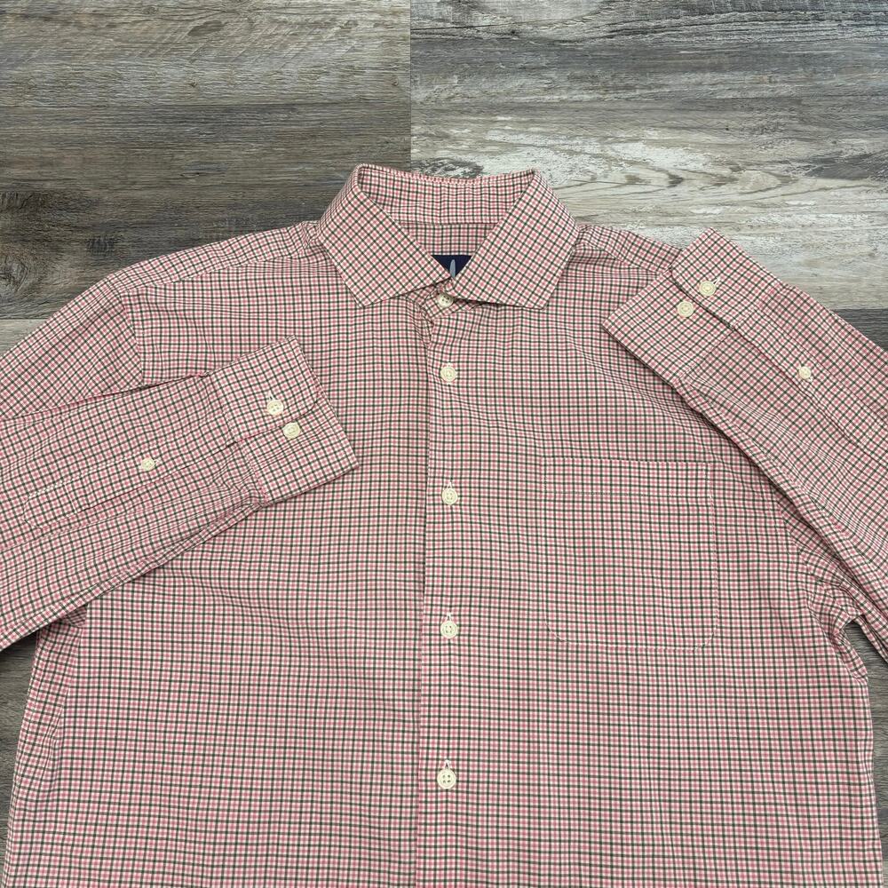 Johnnie-O Dorsey Sangria‎ Pink Mens M Classic Check Long Sleeve Button Up Shirt